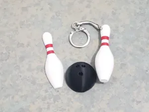 Bowling Pin Keychain and Magnet