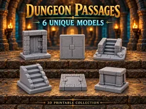Square Base Dungeon Door Terrain
