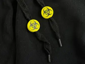 Biohazard Hoodie Drawstring Beads