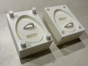 Plastic mold for making clay eggs for Easter