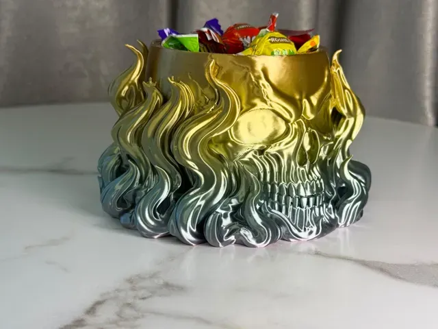 Flaming Skull Candy Bowl – Halloween Decor — Фото 10 из 17