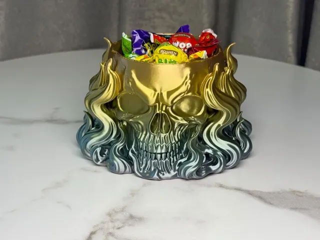 Flaming Skull Candy Bowl – Halloween Decor — Фото 12 из 17
