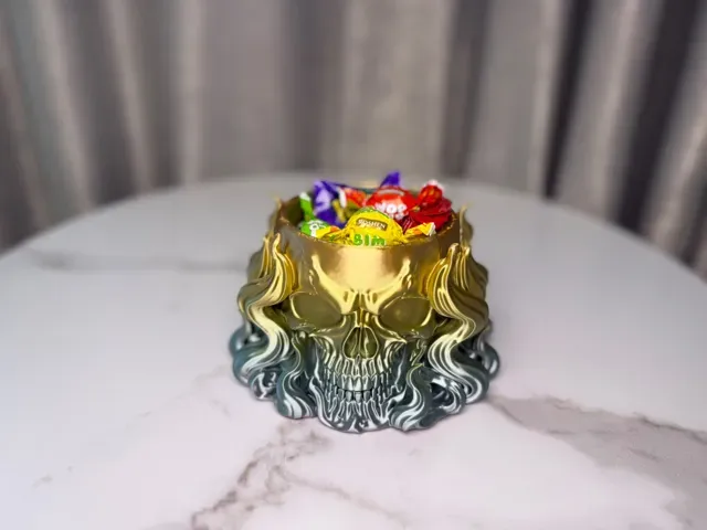 Flaming Skull Candy Bowl – Halloween Decor — Фото 9 из 17