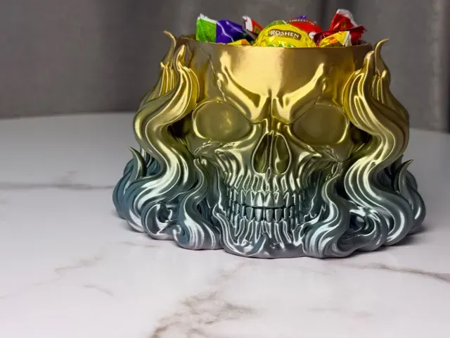 Flaming Skull Candy Bowl – Halloween Decor — Фото 11 из 17