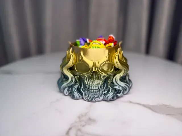 Flaming Skull Candy Bowl – Halloween Decor — Фото 5 из 17