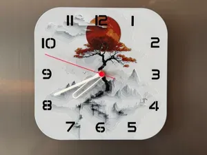wall / desk clock Sakura Tree