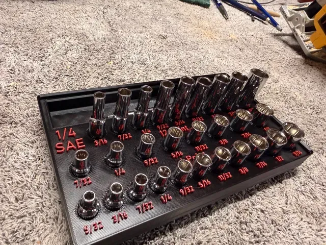 1/4 SAE Kobalt Socket Gridfinity Tray — Фото 3 из 5