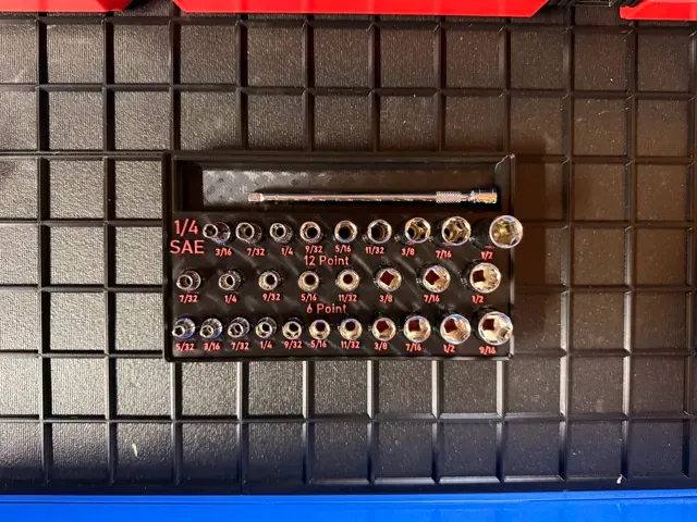 1/4 SAE Kobalt Socket Gridfinity Tray — Фото 5 из 5