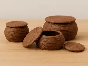 Basket design storage box with removable lid