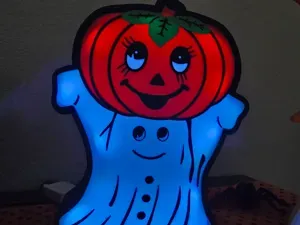 Retro Vintage Ghost Pumpkin Halloween Light Box
