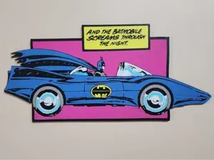 Comic Batmobile Wall Art