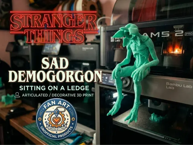 Stranger Things-Sad Demogorgon Sitting on a Ledge
