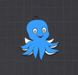 cute animal ,oli the octopus keychain \ necklace charm (free for commercial use)