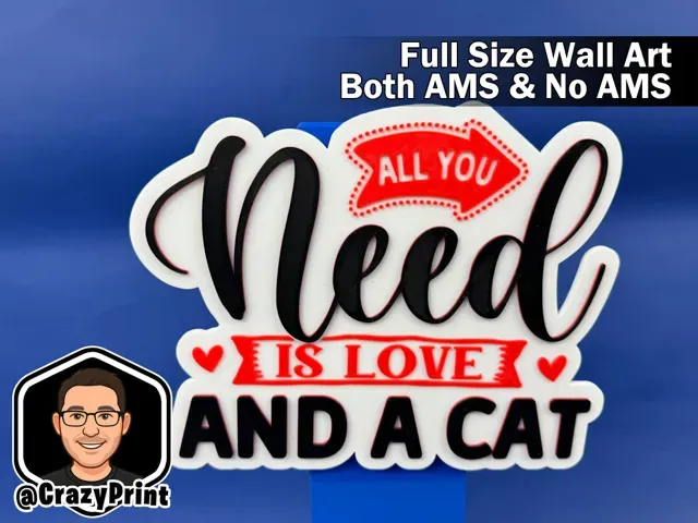 All I need is Love and a Cat! Wall Art- No AMS — Фото 2 из 5