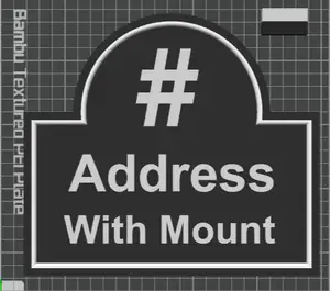 House Sign Plaque with Address and Mounting Holes