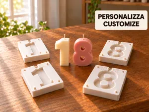 Candeline Numeri 0-9 Stampi Personalizzabili NOAMS