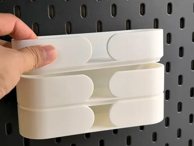 宜家洞洞板(IKEA SKADIS 斯考迪斯)配件-收纳盒2-挂钩与盒子分体打印，承重好。 — Фото 5 из 6