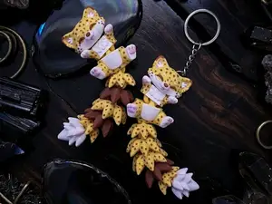 Cute Flexi Baby Cheetah Articulated Toy & Keychain