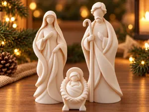 Minimalist Nativity Set –Mary, Joseph & Baby Jesus