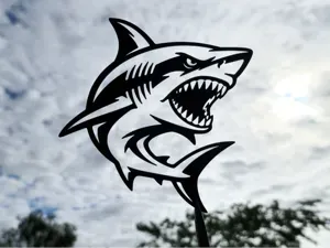 Aggressive Shark 2D Wall Art