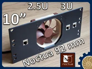 10 inch Rack 2.5U 3U 92mm Noctua Fan + 3 Keystones