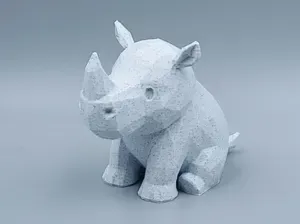 Cute Chonky Low-Poly Rhino