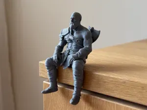 Kratos Sitting on Ledge Shelf Figure | God of War
