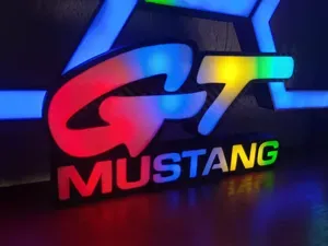 GT Mustang RGB LED Lamp – 3D Printed Light Sign