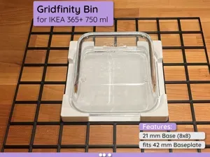 Gridfinity Bin for IKEA 365+ 750ml – 8×8 (21mm)