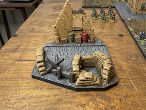 WW2 Tabletop Wargame - Ruined Street Diorama