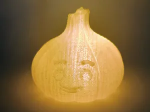 Leucht Knoblauch mit Laecheln, Teelicht & Voll