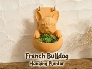 French Bulldog Hanging Wall Planter