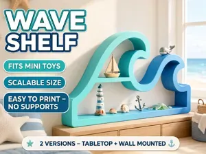 Ocean Wave Shelf – Wall & Tabletop, 4 Versions