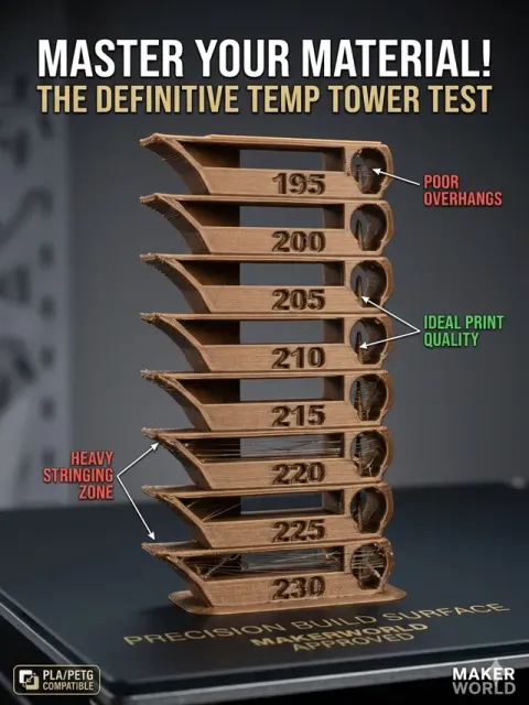 BambuLab p1/x1c/a1/p2s/h2 Temperature Tower test — Image 3 of 3