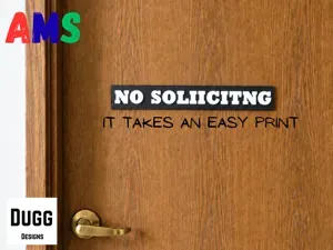 No Soliciting Sign - Easy & Fast print AMS