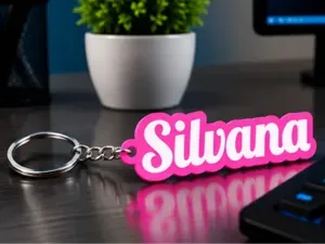 Porta-Chaves Personalizado Nome Silvana Chaveiro3D