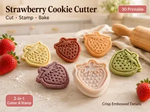 Strawberry Cookie Cutter and Stamp