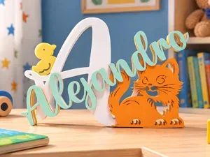 ALEJANDRO – Letrero decorativo multicolor en 3D