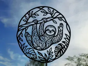 Cute Sloth Jungle 2D Wall Art