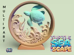 MULTIPART-TURTLE SEA SCAPE - RING DISPLAY 
