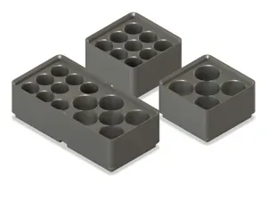 Gridfinity 5 AA, 9 AAA and 6AA+8AAA battery holder