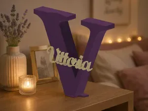 Vittoria 3D Name Sign – Two-Color Desk Decor