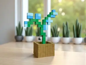 Minecraft Orchid Flower In Pot (No AMS)