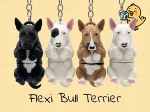 Bull Terrier Dog Keychain – Articulated Flexi Cute