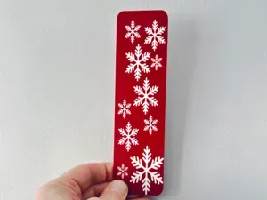 Christmas Snowflake Red and White Winter Bookmark