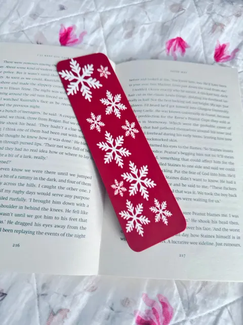 Christmas Snowflake Red and White Winter Bookmark — Фото 7 из 9