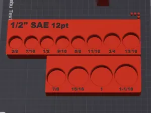 Gridfinity 1/2 SAE Harbor Freight Quinn socket set