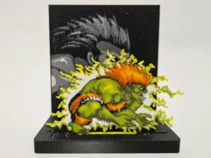 Blanka Street Fighter 2 Pixel Art Figure