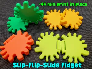 Splat! the Slider + Flip Fidget => Print in Place