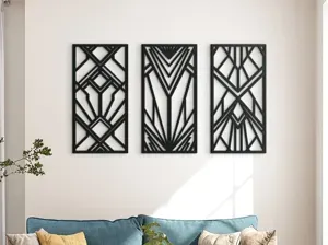 Geometric Shapes Abstract 3-Piece Wall Art